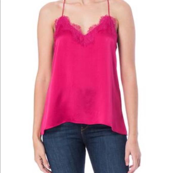 cami nyc Tops - NWT Cami NYC Hot Pink Racer Charmeuse Lace Cami S